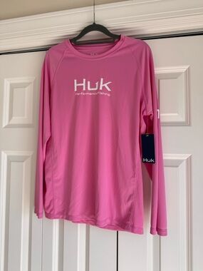 Huk Pink Performance Fishing Long Sleeve Tee